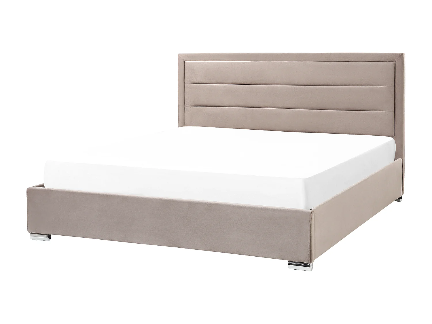 Lit ottoman Velours ROUEN 180 x 200 cm Taupe