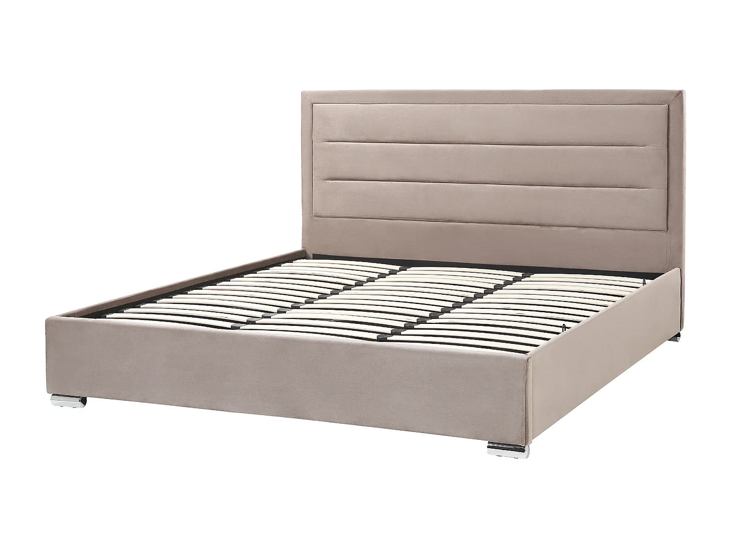 Lit ottoman Velours ROUEN 180 x 200 cm Taupe