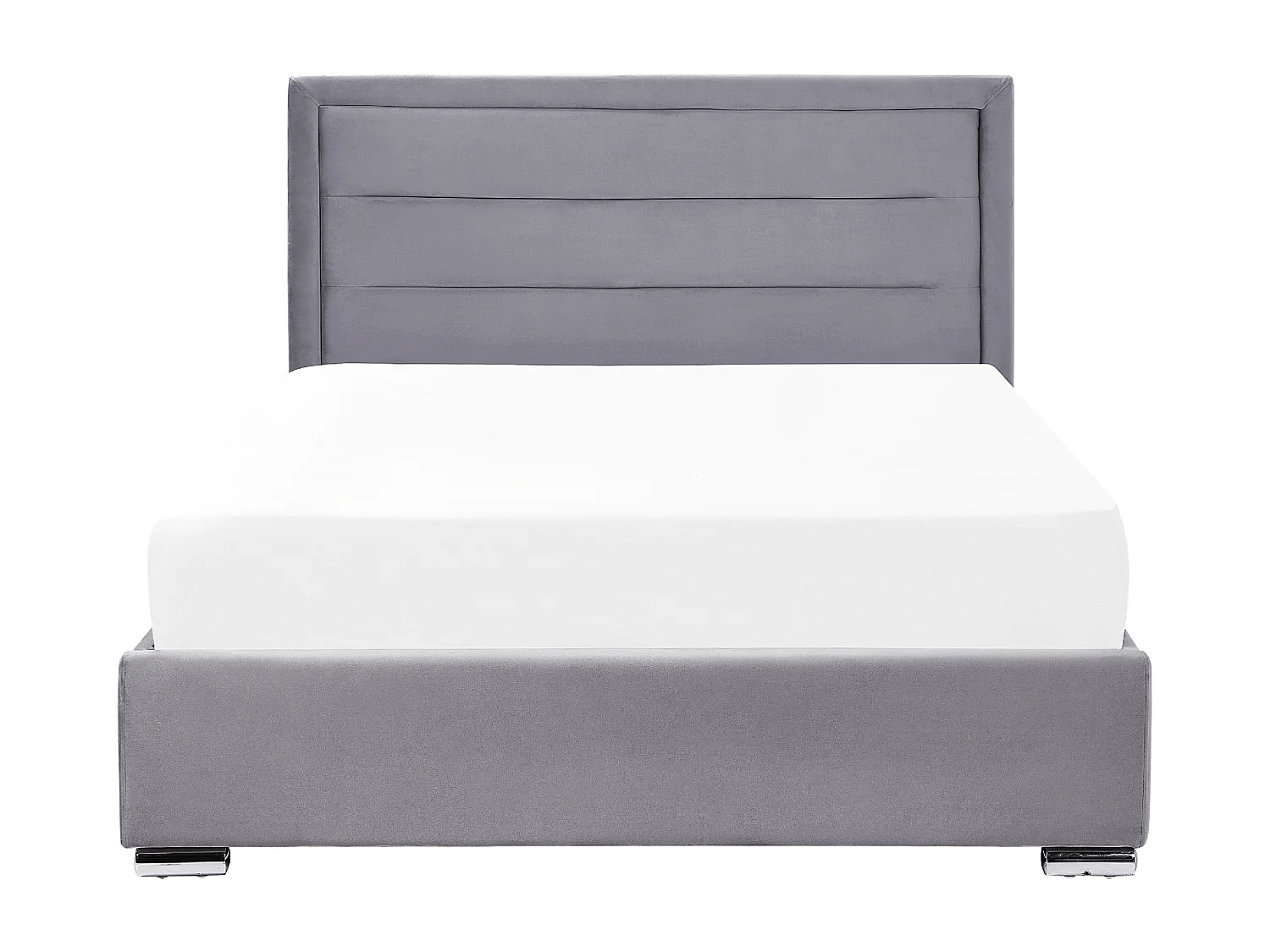 Lit ottoman Velours ROUEN 140 x 200 cm Gris foncé