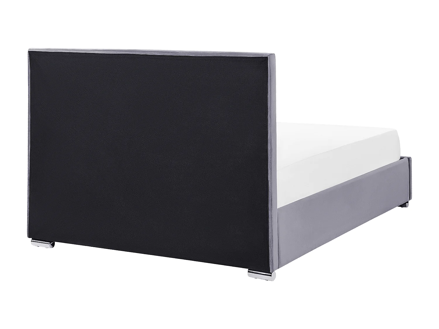 Lit ottoman Velours ROUEN 140 x 200 cm Gris foncé