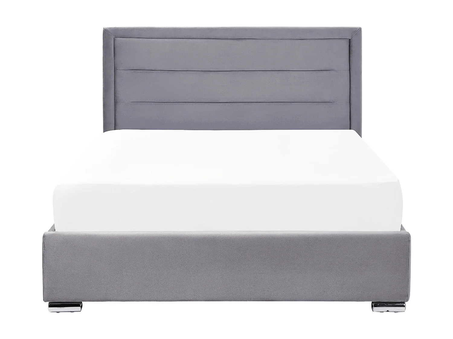 Lit ottoman Velours ROUEN 140 x 200 cm Gris foncé