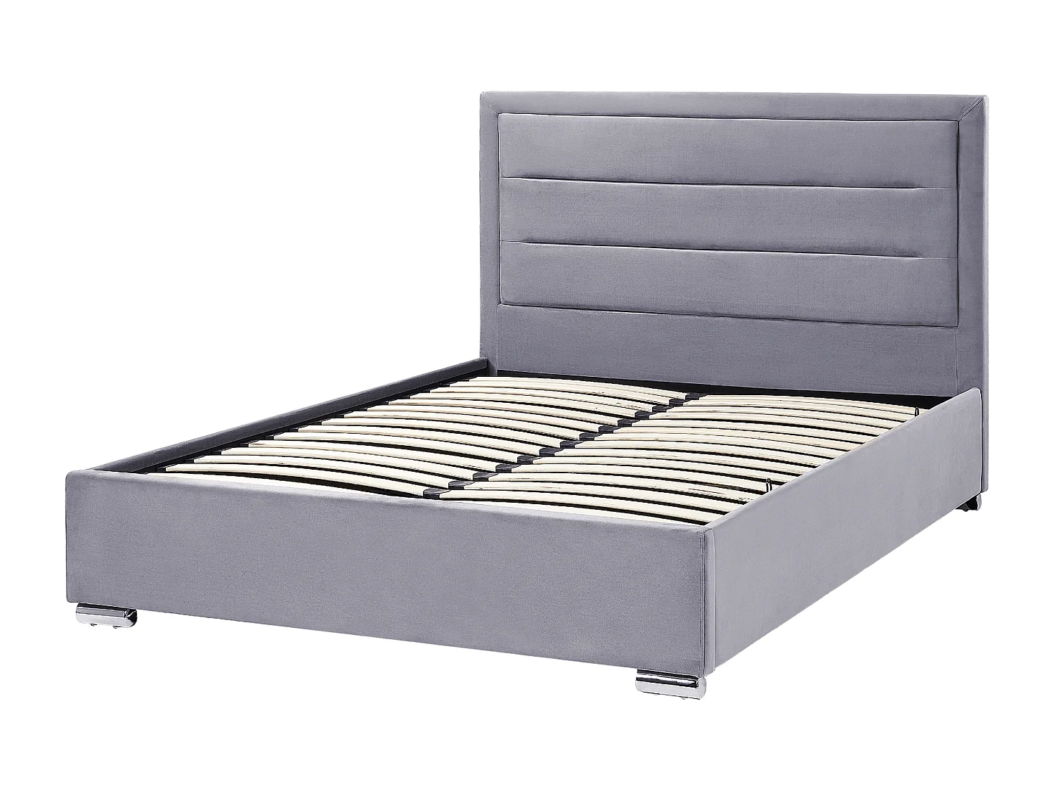 Lit ottoman Velours ROUEN 140 x 200 cm Gris foncé