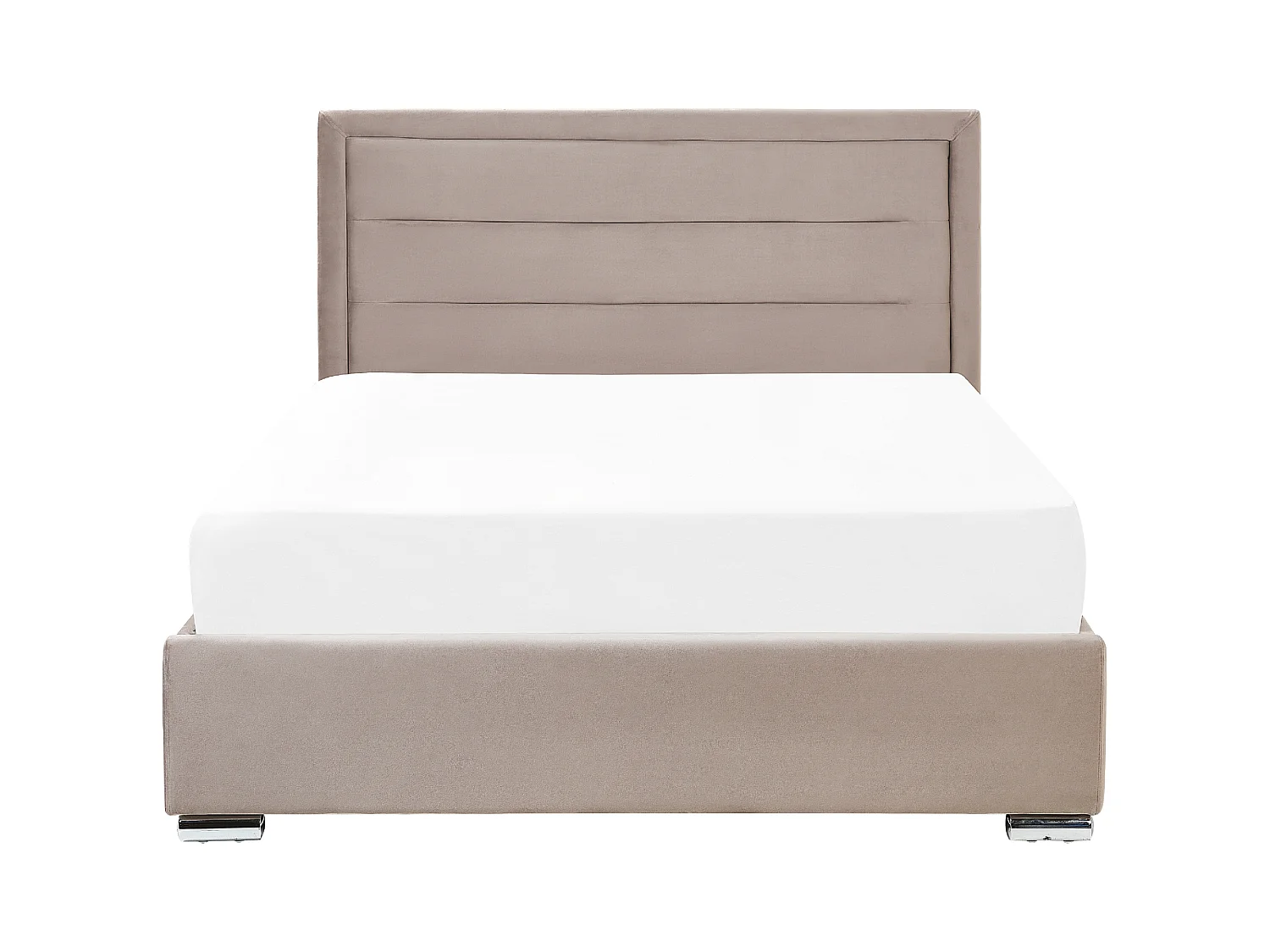 Lit ottoman Velours ROUEN 140 x 200 cm Taupe