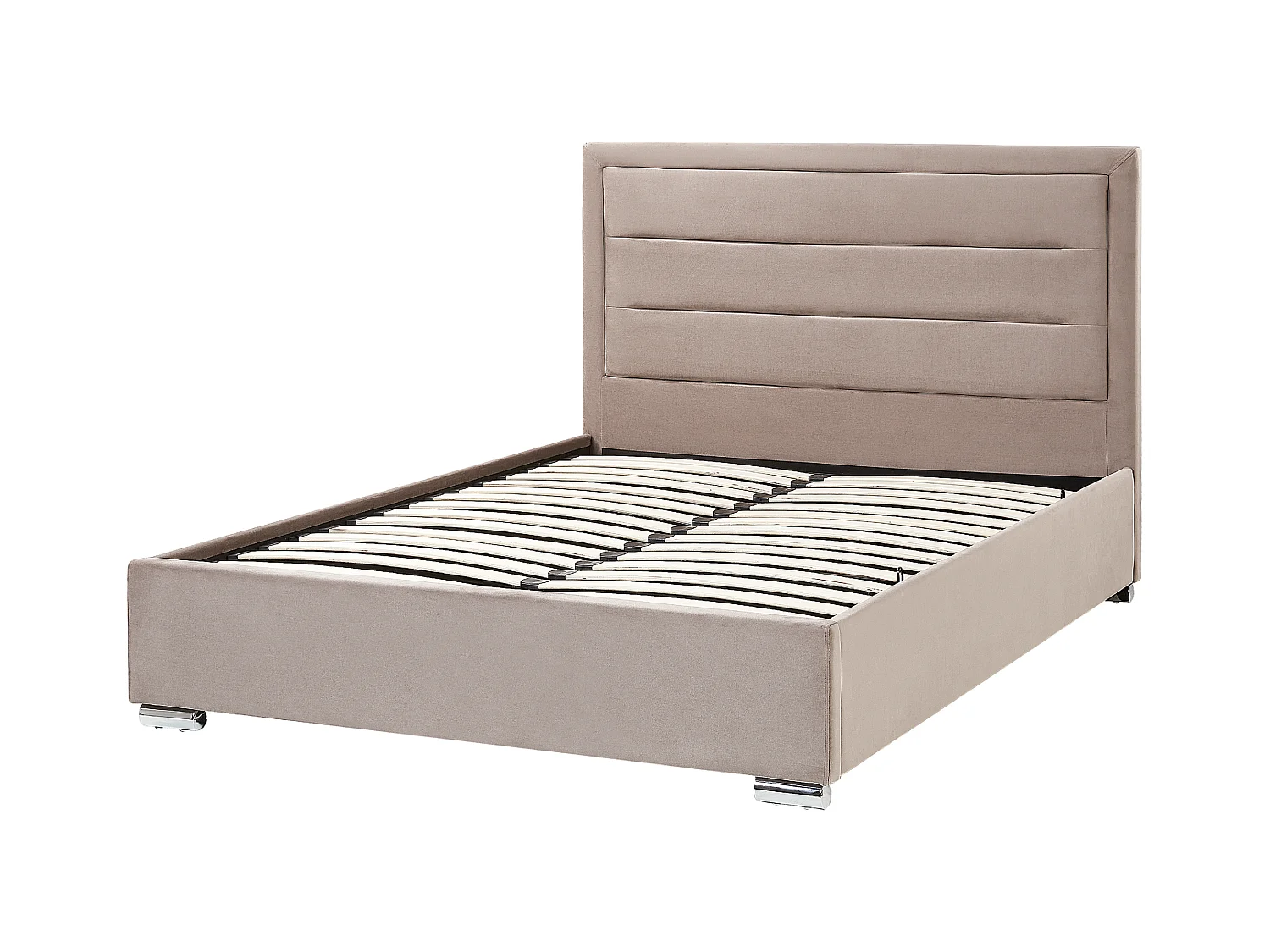 Lit ottoman Velours ROUEN 140 x 200 cm Taupe