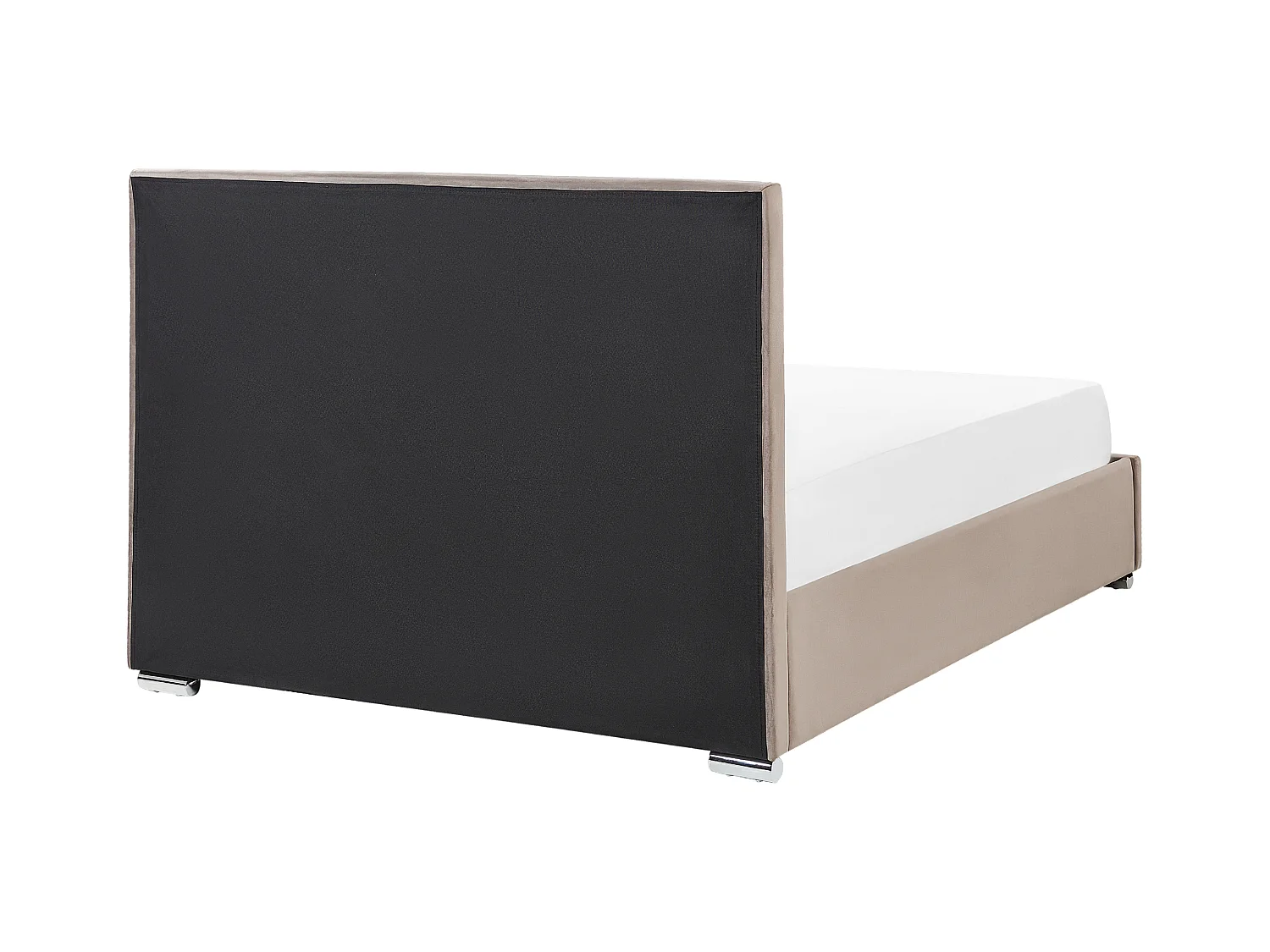 Lit ottoman Velours ROUEN 140 x 200 cm Taupe