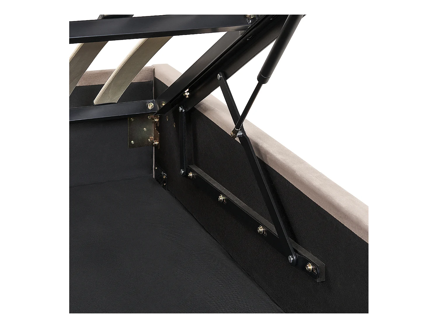 Lit ottoman Velours ROUEN 140 x 200 cm Taupe