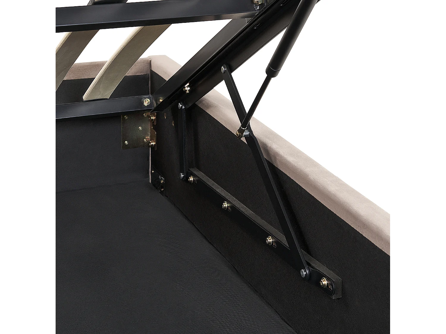 Lit ottoman Velours ROUEN 140 x 200 cm Taupe