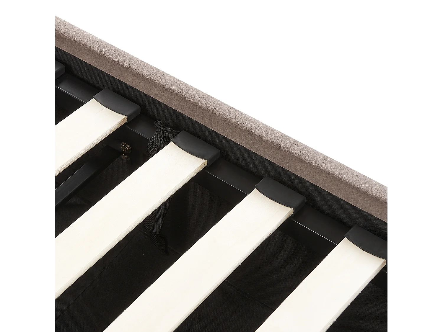 Lit ottoman Velours ROUEN 140 x 200 cm Taupe