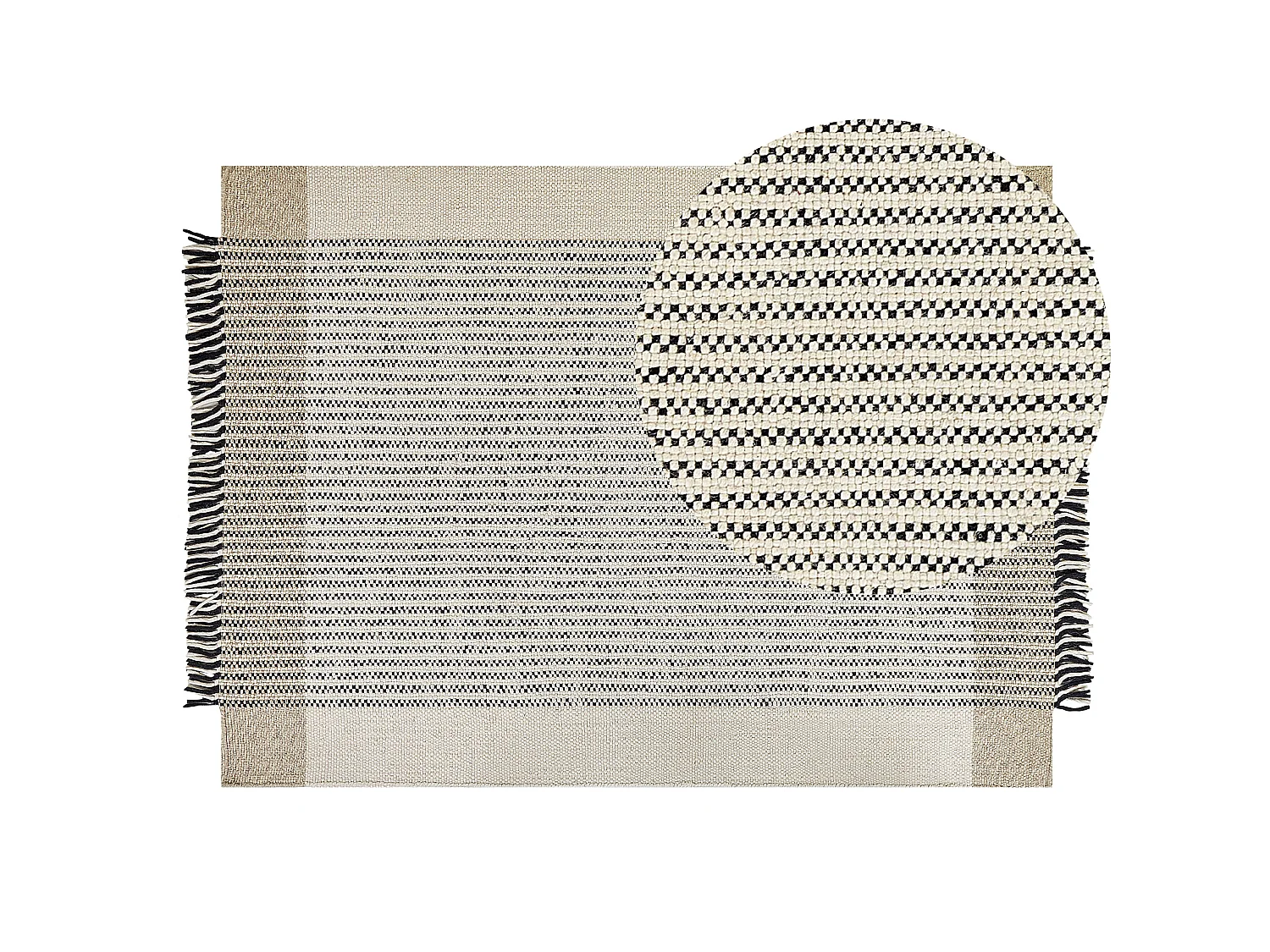 Tapis en laine beige et noir 140 x 200 cm DIVARLI