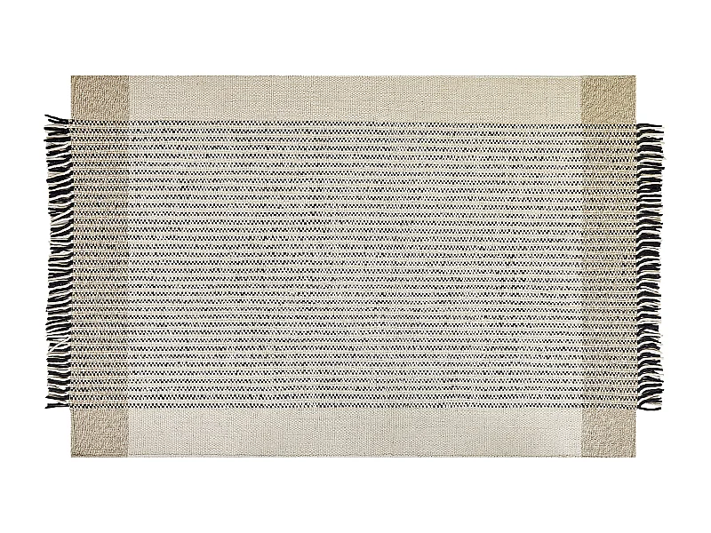 Tappeto lana beige chiaro e nero 140 x 200 cm DIVARLI