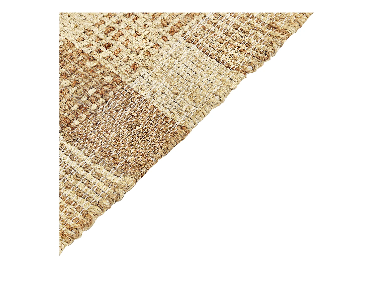 Teppich Jute natürlich beige 80 x 150 cm Fransen geometrisches Muster Berissa