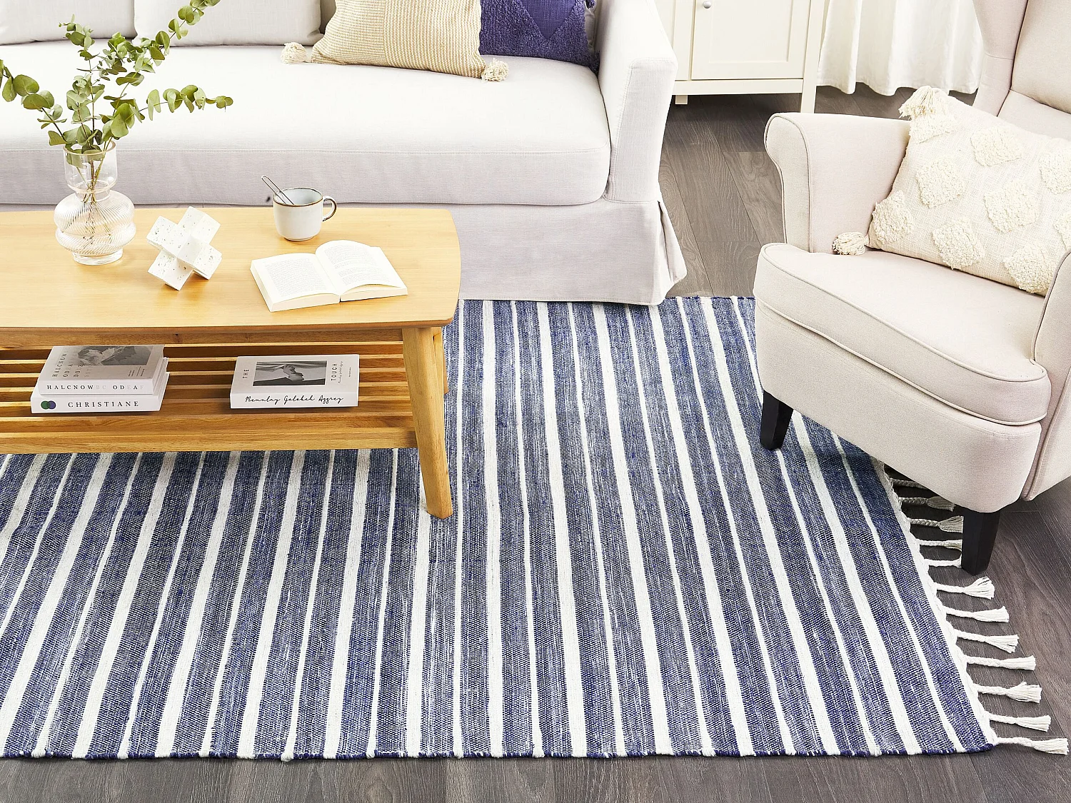 Rug BADEMLI Dark Blue 160 x 230 cm