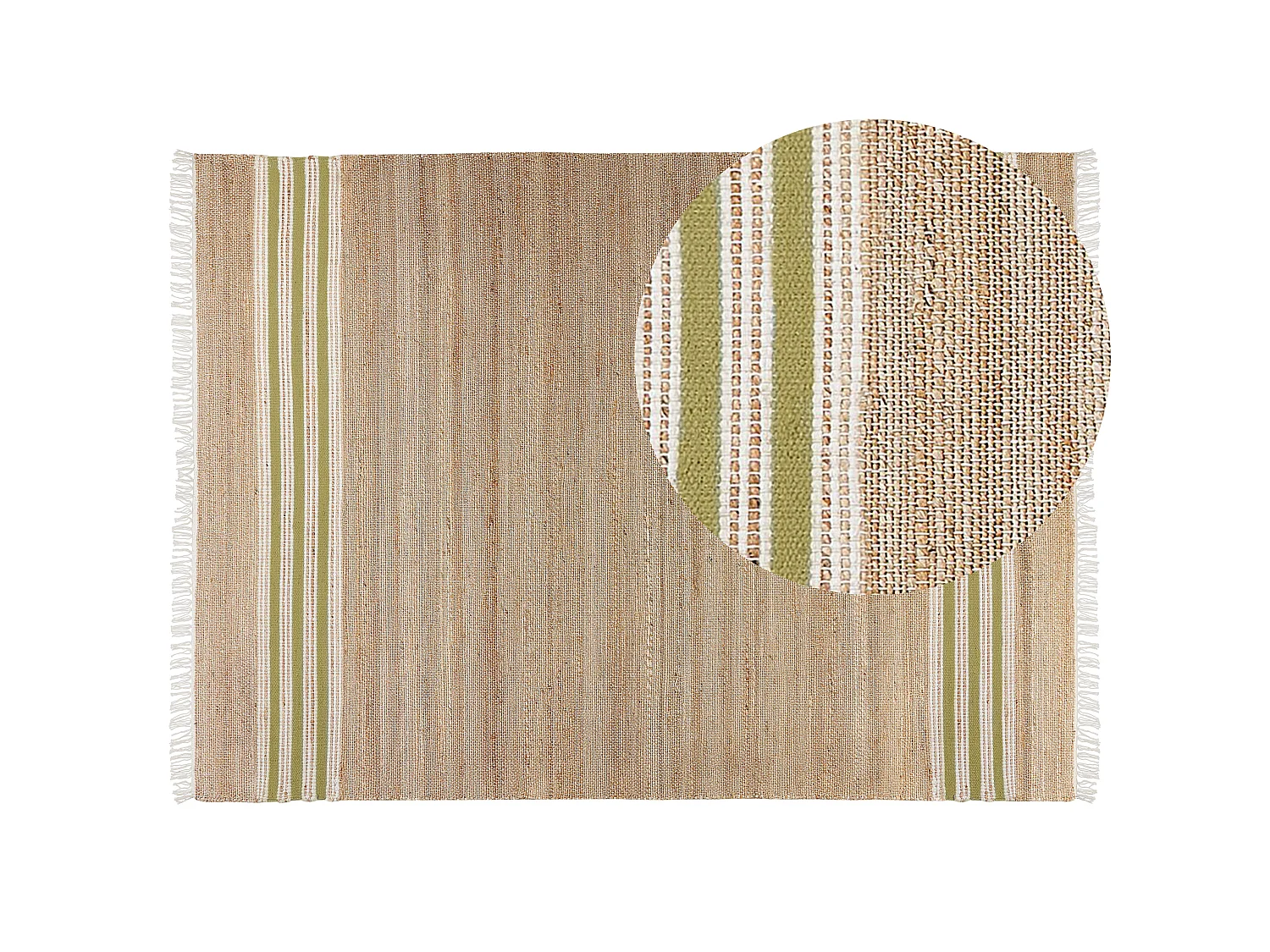Vloerkleed MIRZA 160 x 230 cm Jute Olijfgroen