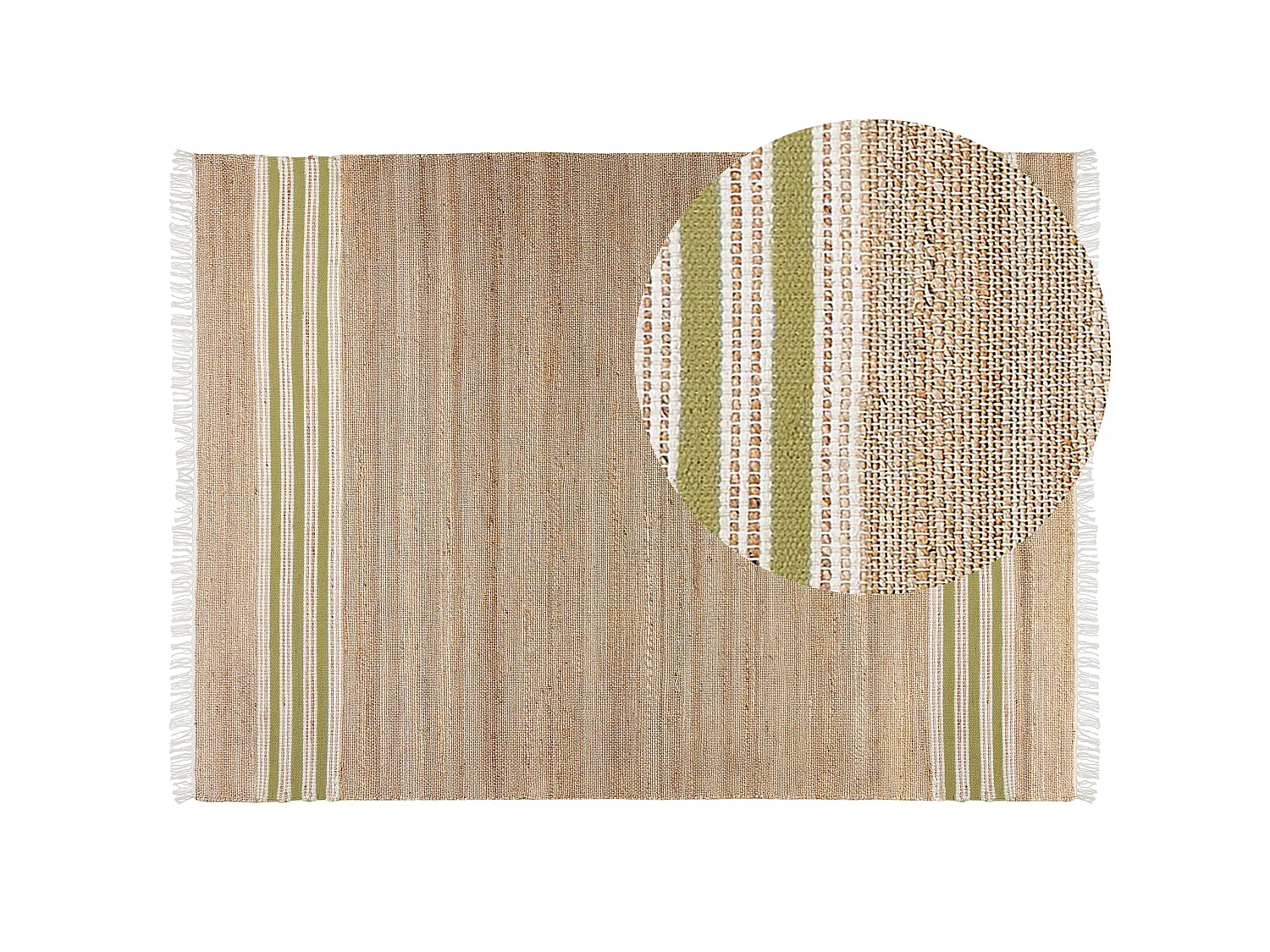Vloerkleed MIRZA 160 x 230 cm Jute Olijfgroen