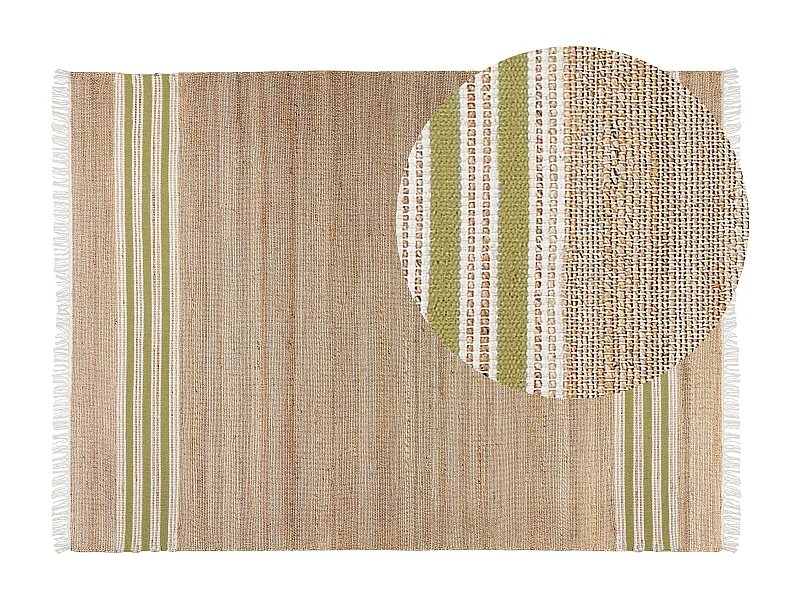 Vloerkleed MIRZA 160 x 230 cm Jute Olijfgroen