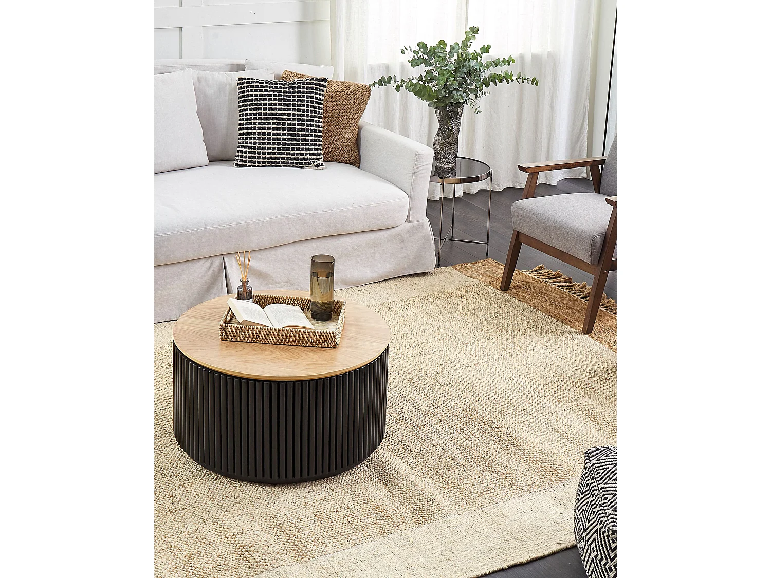 Vloerkleed DEDEMLI 200 x 300 cm Jute Beige