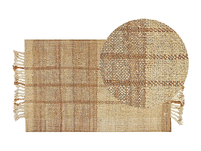 Dywan z juty 80 x 150 cm beżowy KARKIN