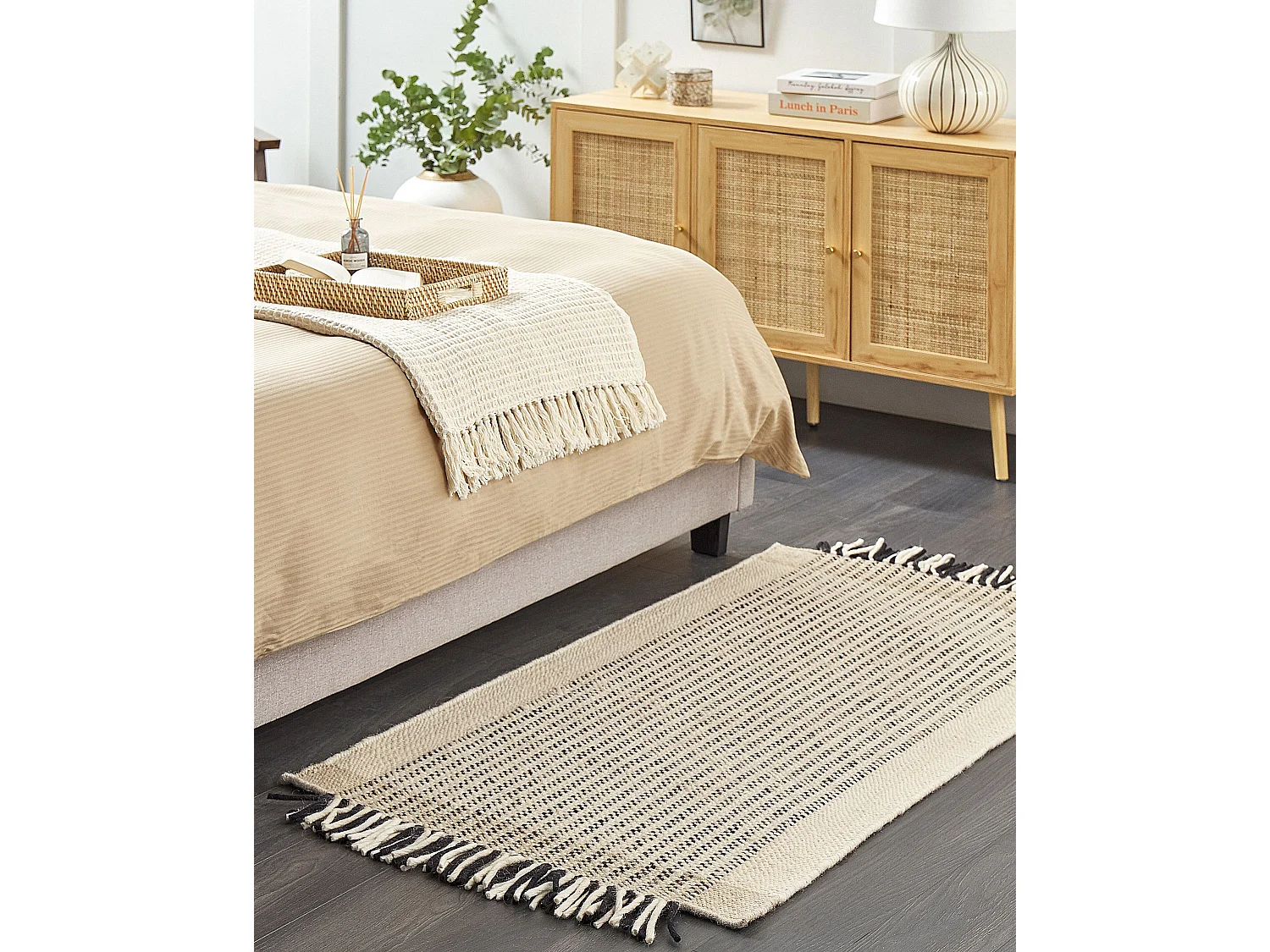 Tapis DIVARLI Beige 80 x 150 cm Laine