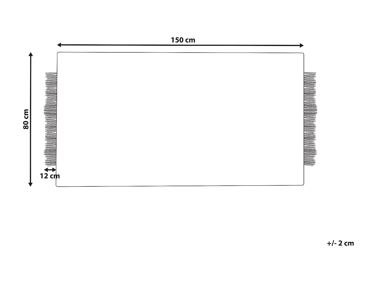 Tapete de lã creme e preta 80 x 150 cm DIVARLI