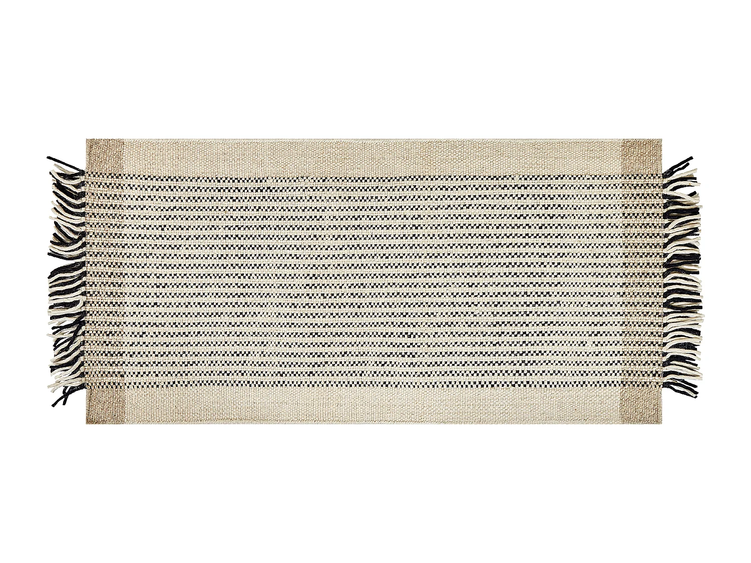 Vloerkleed wol beige/zwart 80 x 150 cm DIVARLI