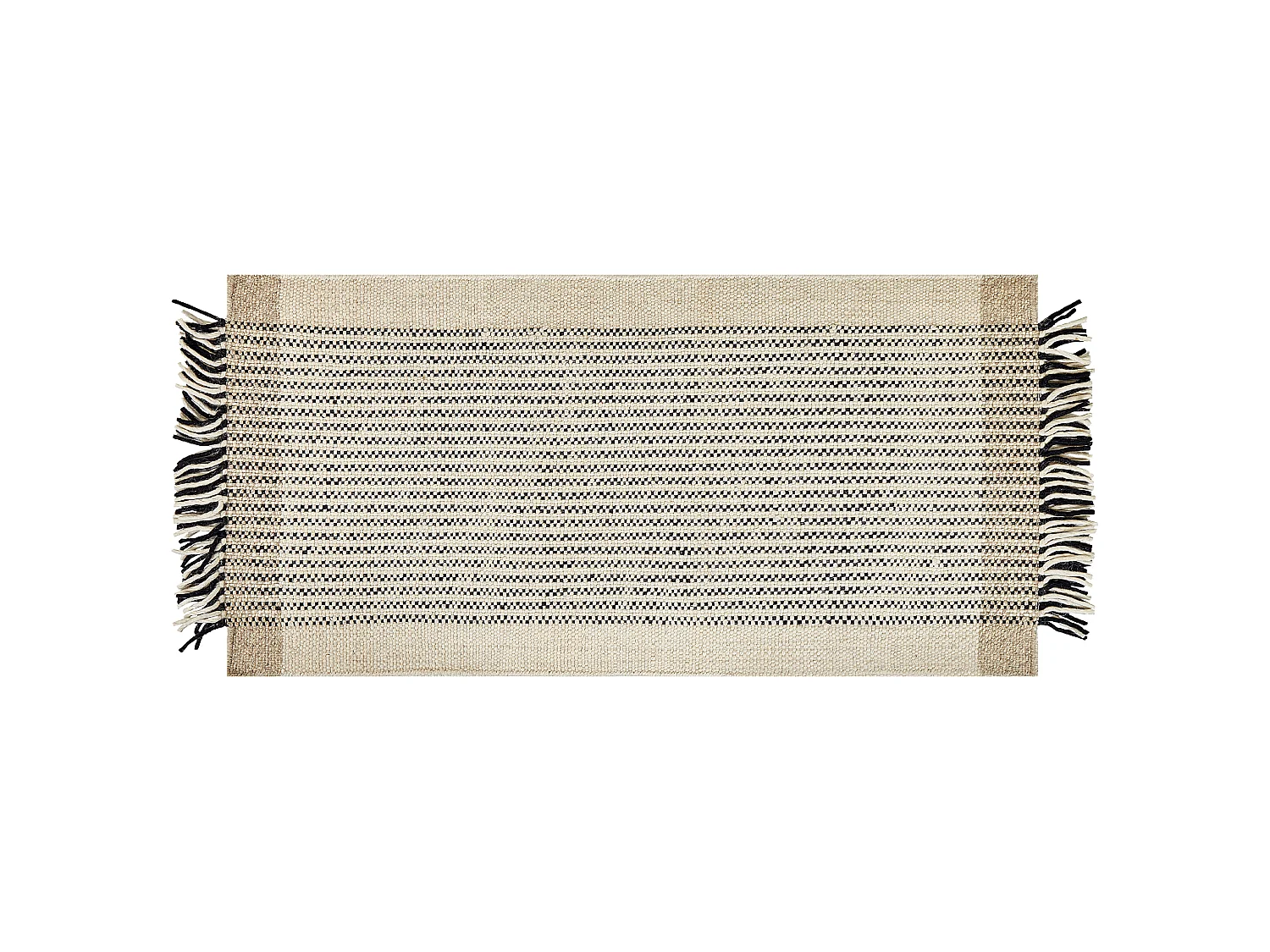 Tapis en laine beige et noir 80 x 150 cm DIVARLI
