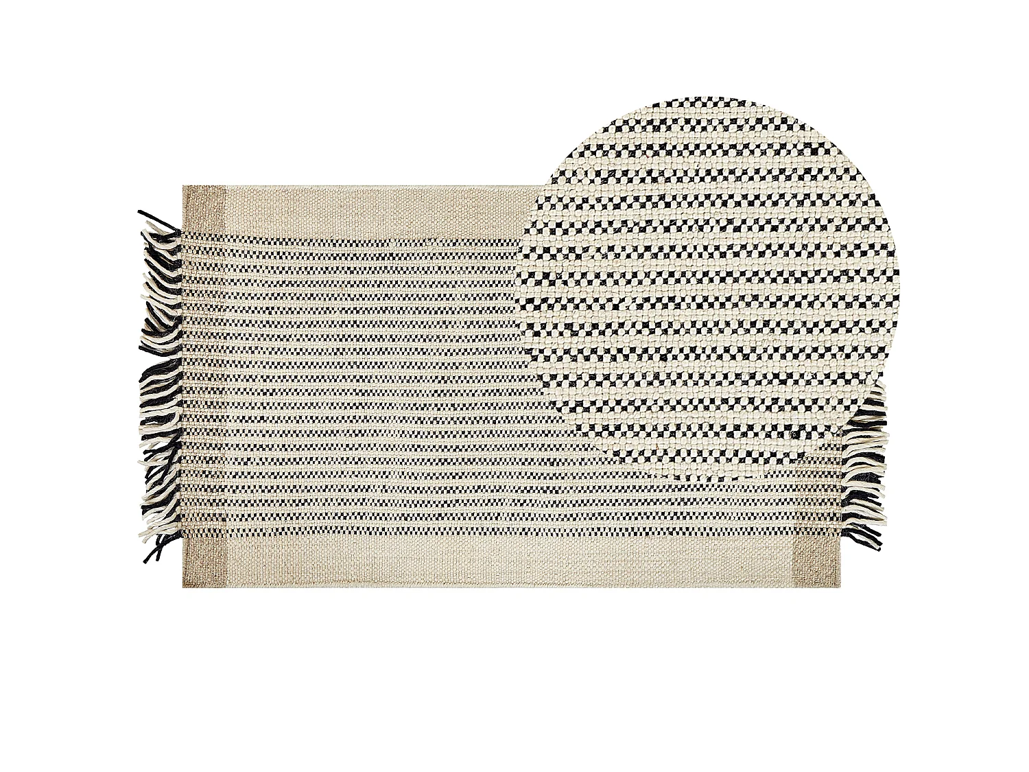 Tapis en laine beige et noir 80 x 150 cm DIVARLI