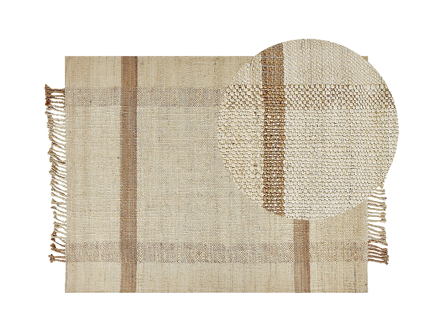 Tappeto iuta beige chiaro e naturale 140 x 200 cm YELMEZ