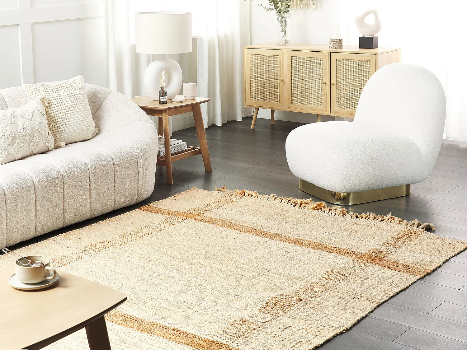 Tapis YELMEZ 140 x 200 cm Jute Beige