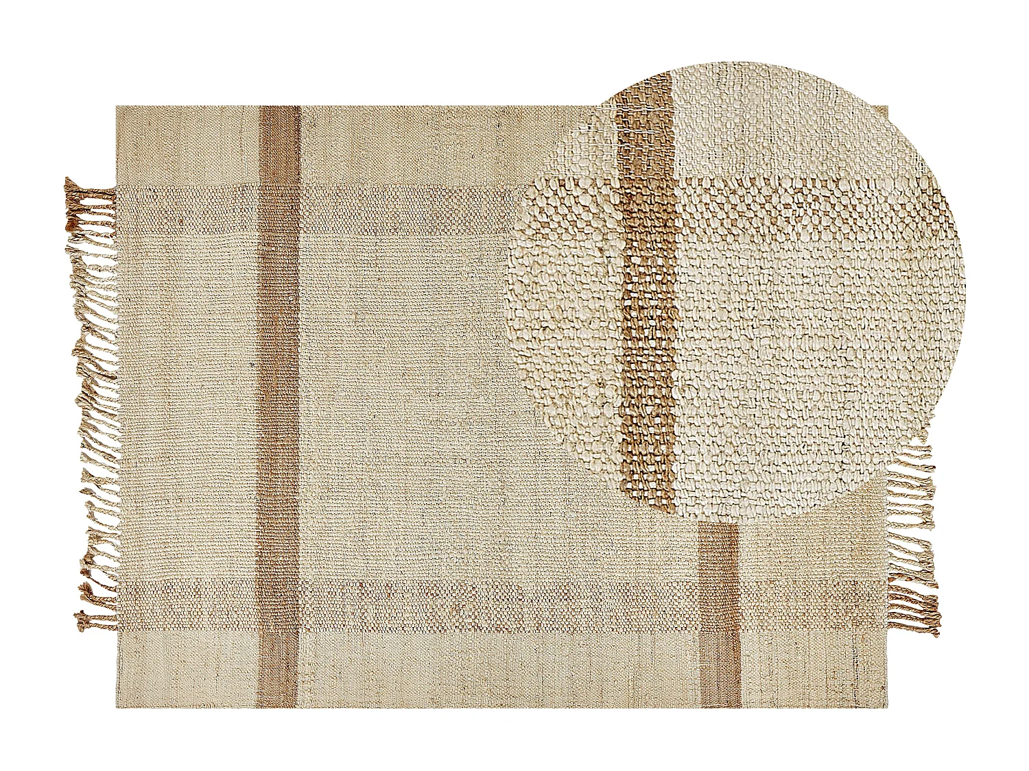 Vloerkleed YELMEZ 140 x 200 cm Jute Beige