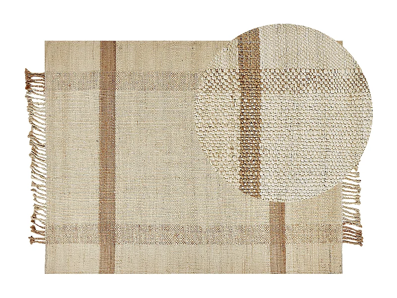 Vloerkleed YELMEZ 140 x 200 cm Jute Beige
