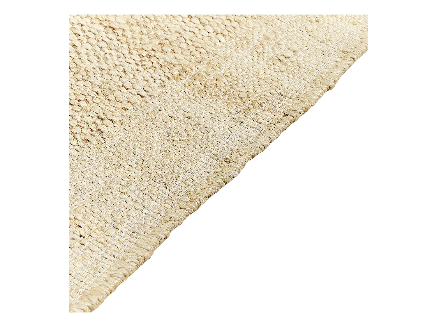 Teppich Jute natürlich beige 160 x 230 cm Fransen handgewebt Boho Dedemli