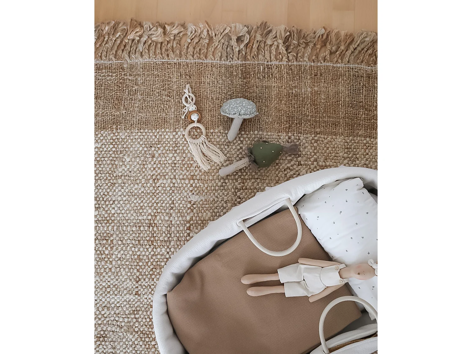 Tapis DEDEMLI 160 x 230 cm Jute Beige