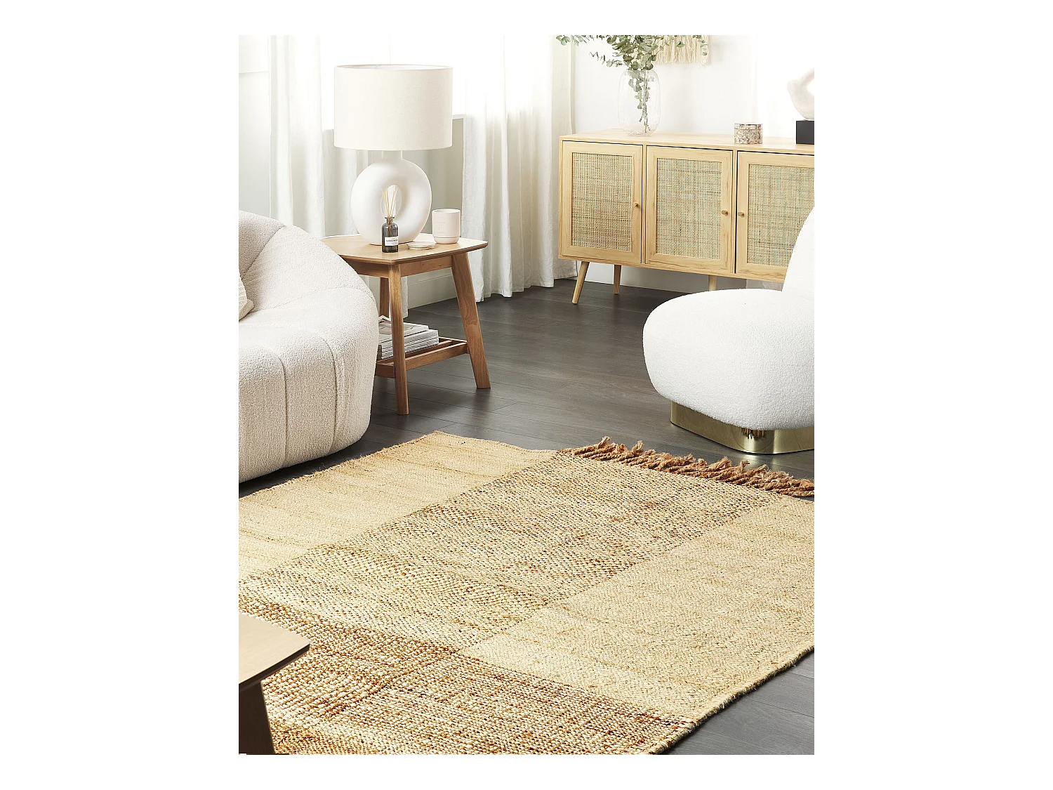 Tapete HAMZALAR 140 x 200 cm Juta Creme