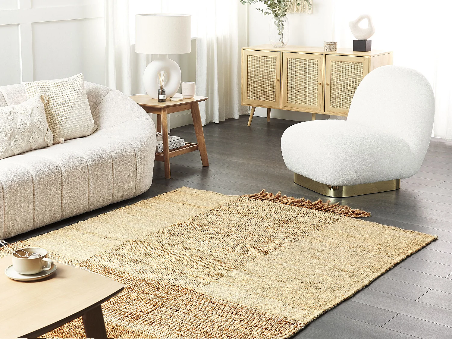 Tapis HAMZALAR 140 x 200 cm Jute Beige