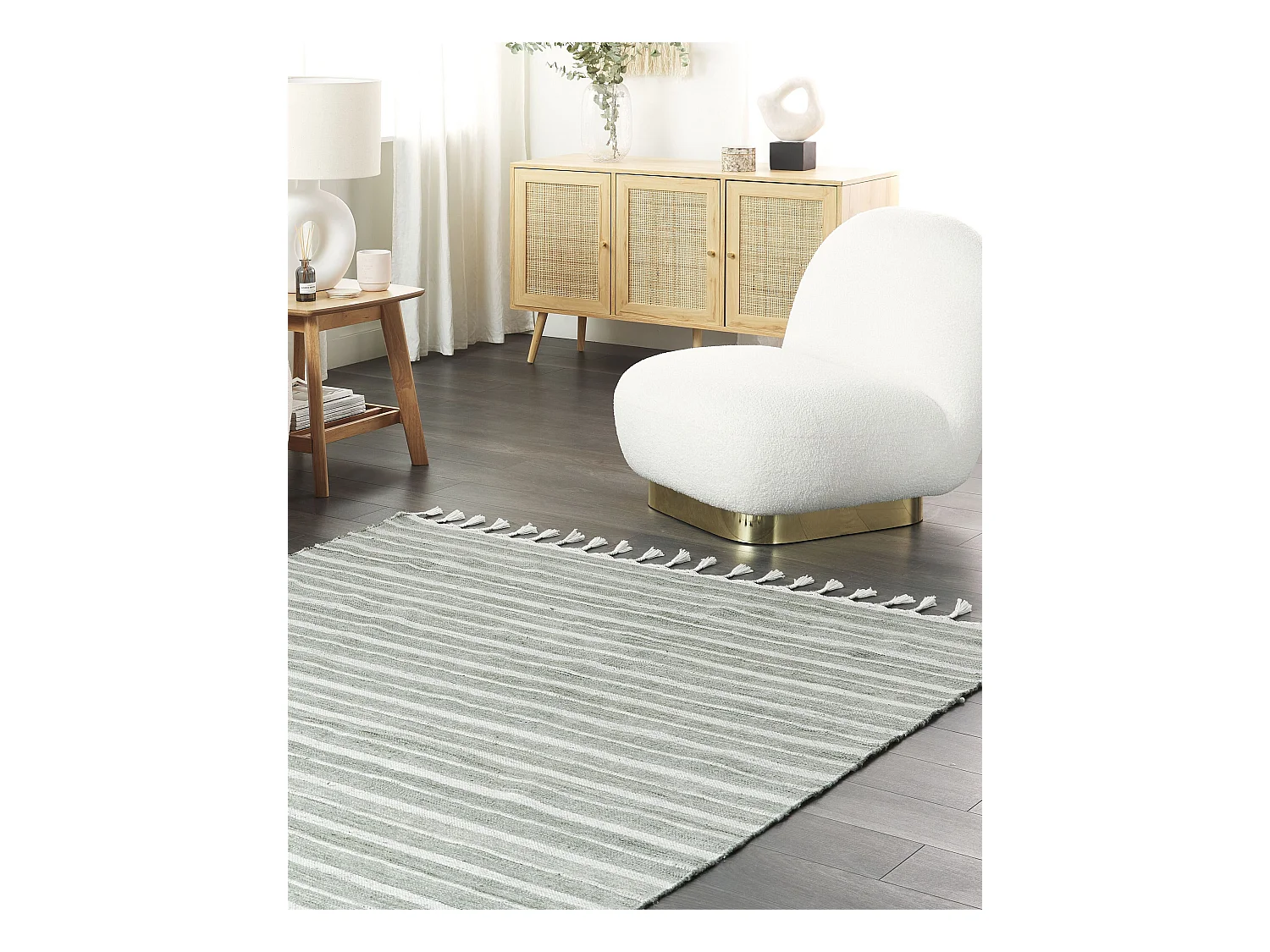 Tappeto verde scuro e bianco 160 x 230 cm BADEMLI