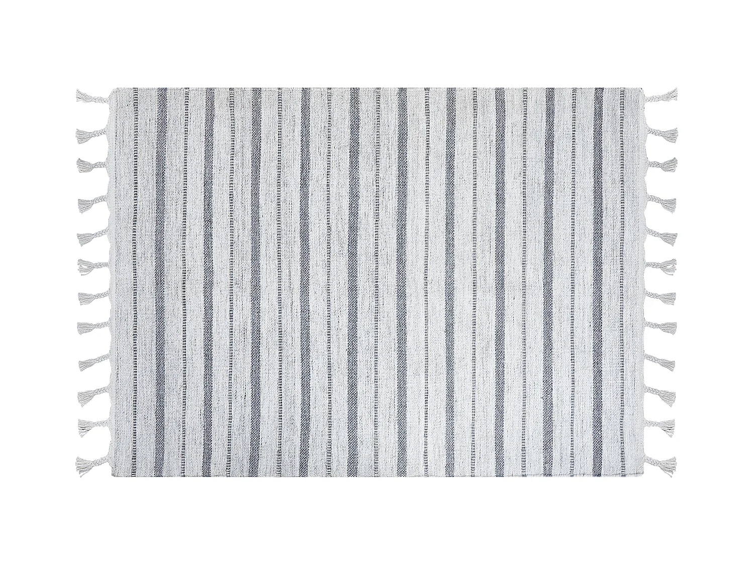 Outdoor Teppich cremeweiss / grau 160 x 230 cm Streifenmuster Kurzflor BADEMLI