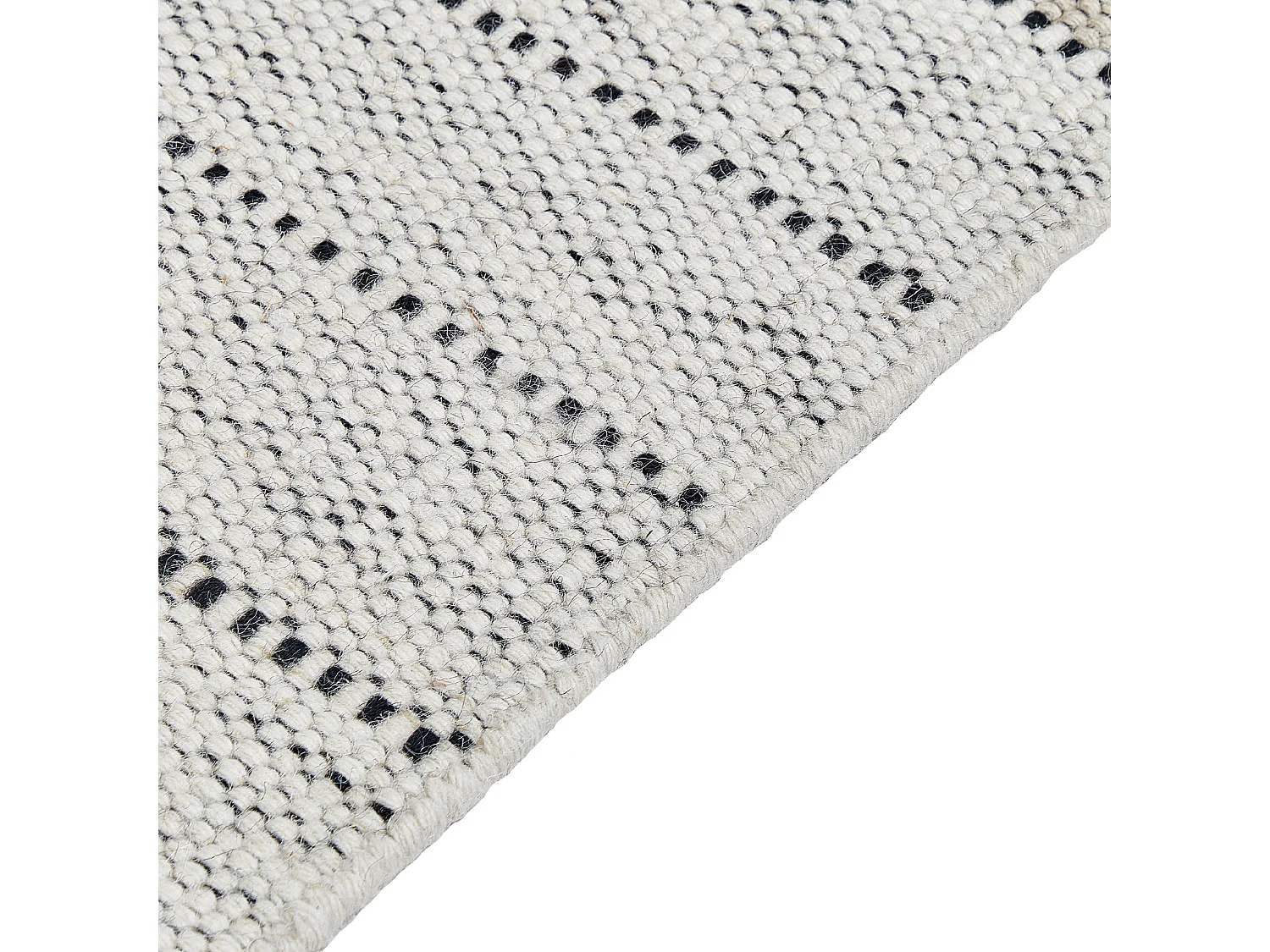 Teppich Wolle / Baumwolle beige 160 x 230 cm Fransen schwarz handgewebt Yazlik