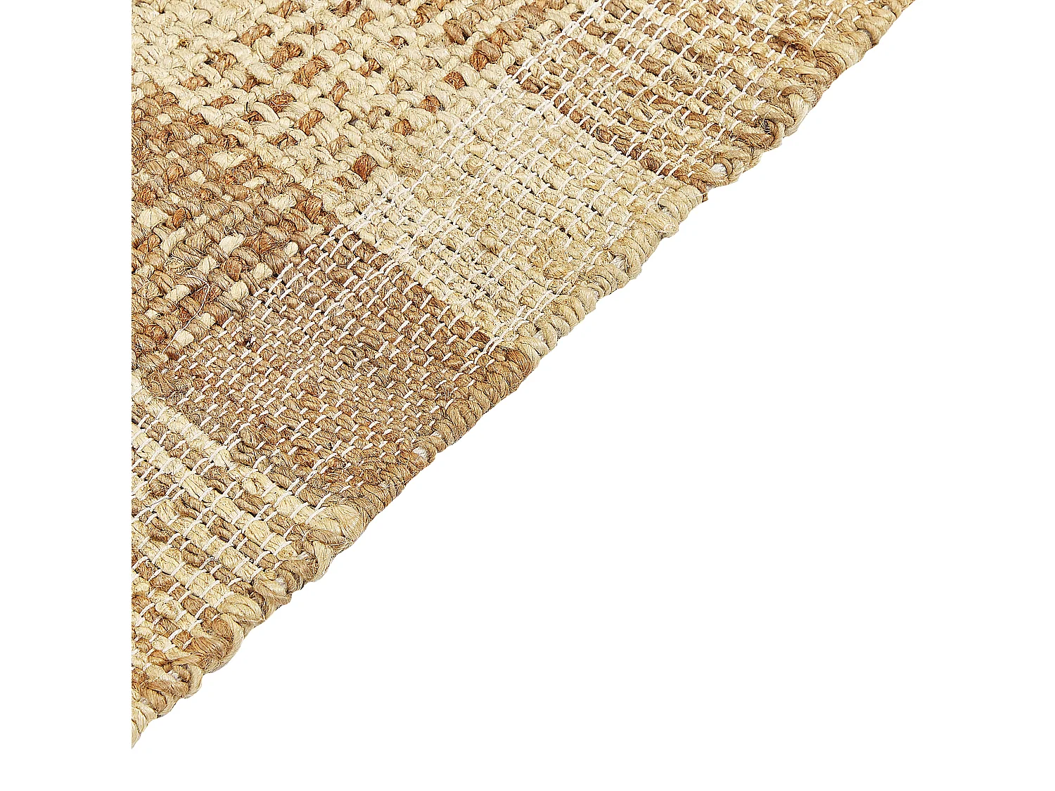 Teppich Jute natürlich beige 140 x 200 cm Fransen geometrisches Muster Berissa