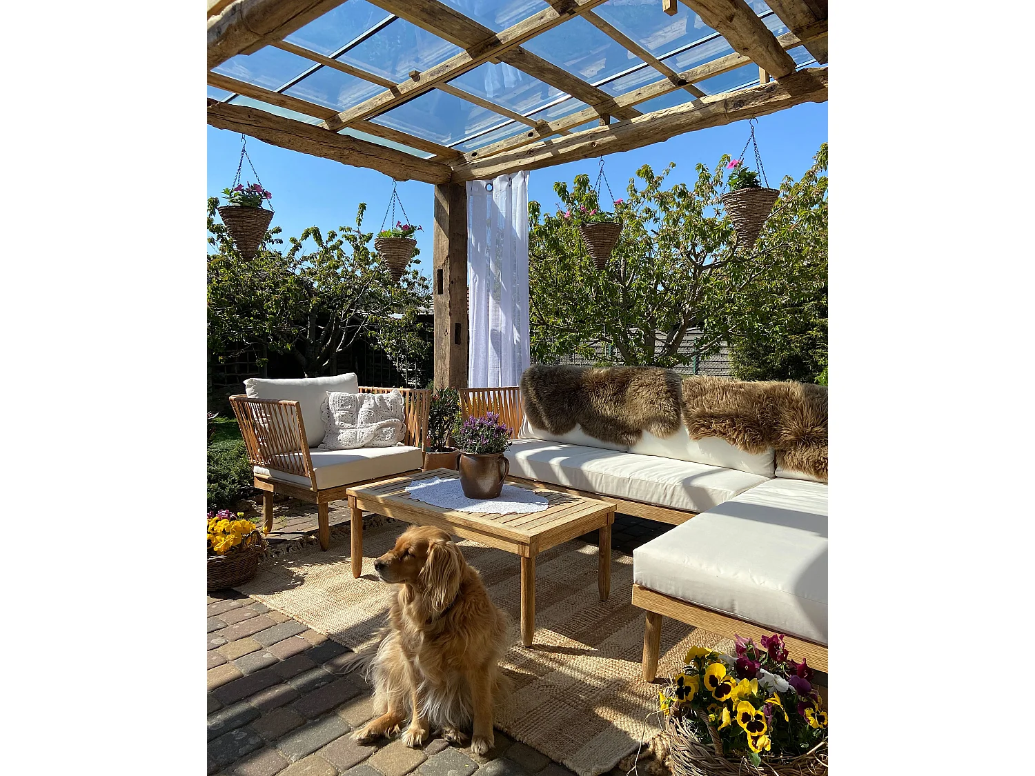 Vloerkleed BERISSA 140 x 200 cm Jute Beige