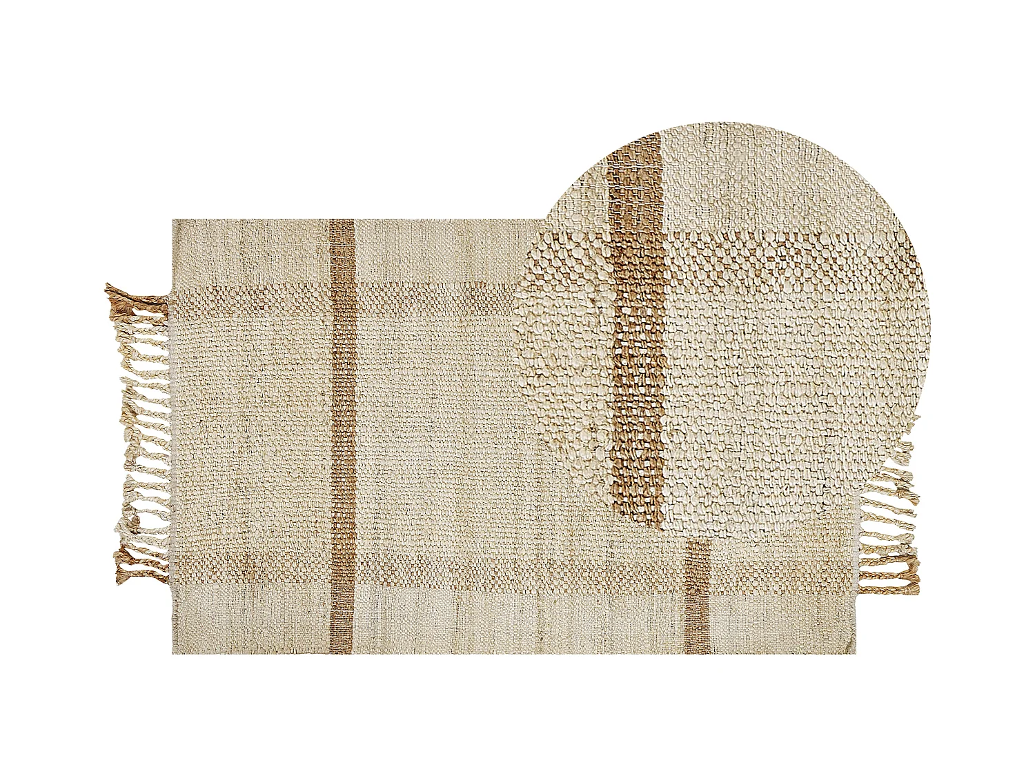 Alfombra YELMEZ 80 x 150 cm Yute Beige