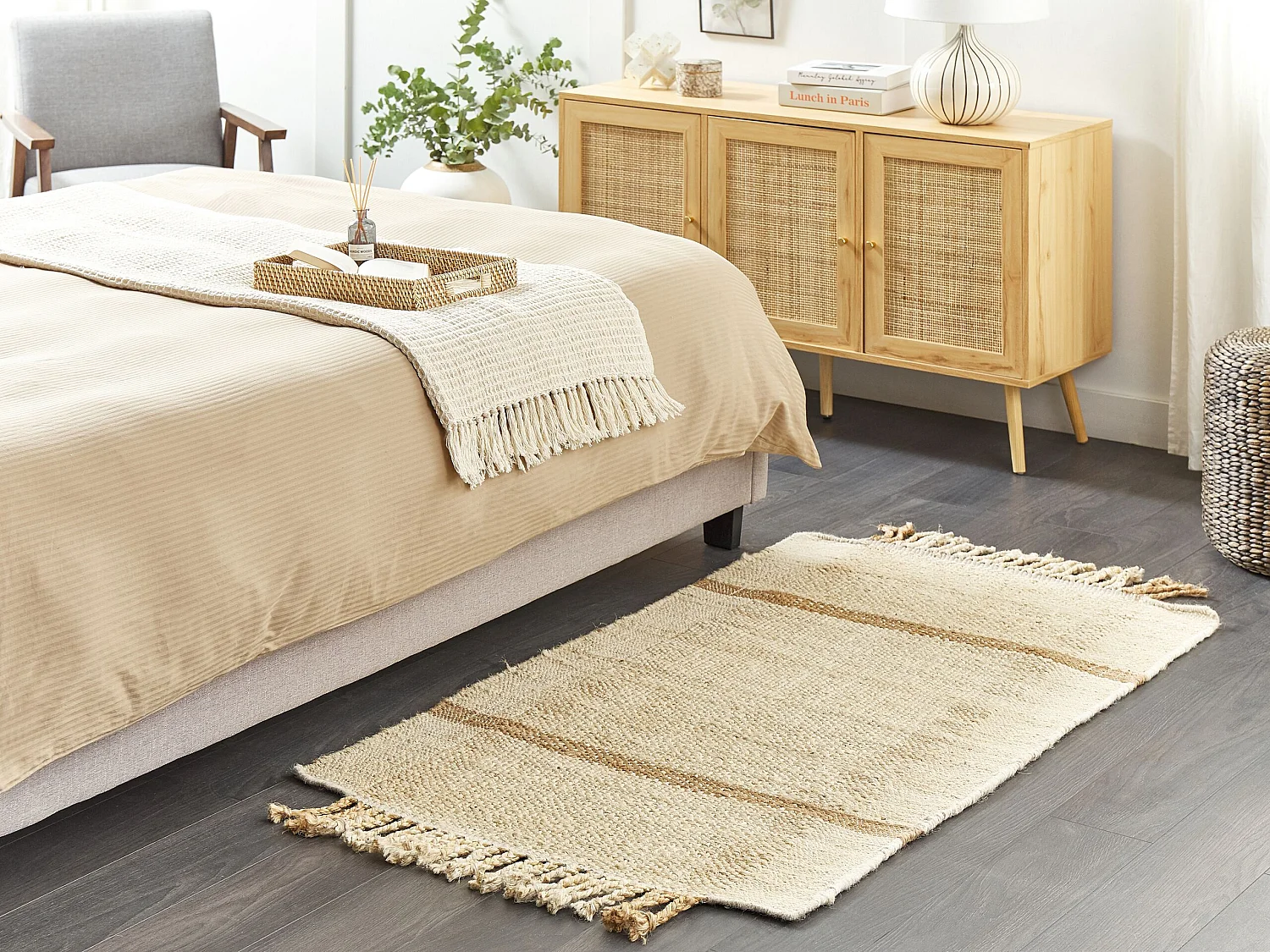 Tapis YELMEZ 80 x 150 cm Jute Beige