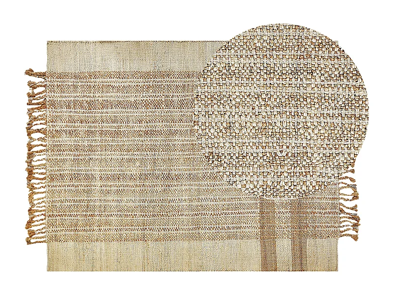 Vloerkleed ORTAOBA 140 x 200 cm Jute Beige