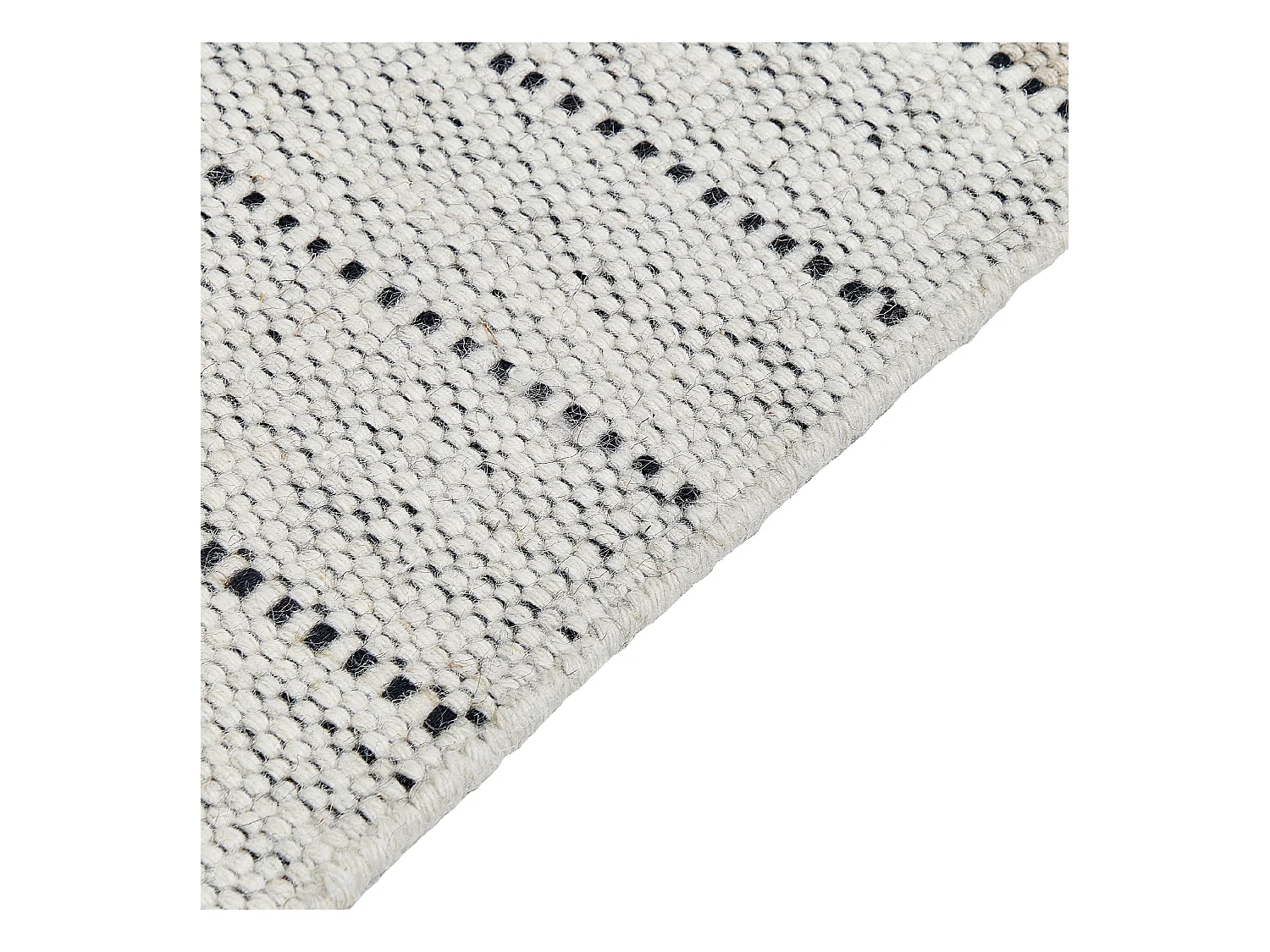 Teppich Wolle beige / schwarz 140 x 200 cm Kurzflor YAZLIK