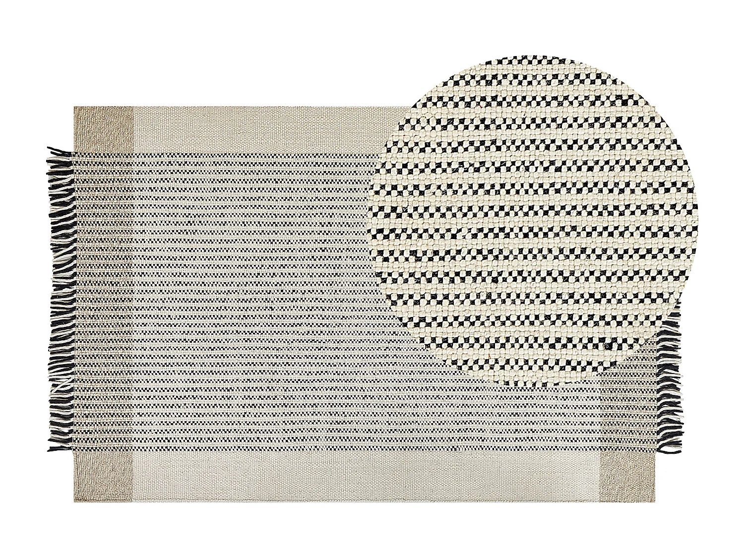 Vloerkleed wol beige/zwart 200 x 230 cm DIVARLI