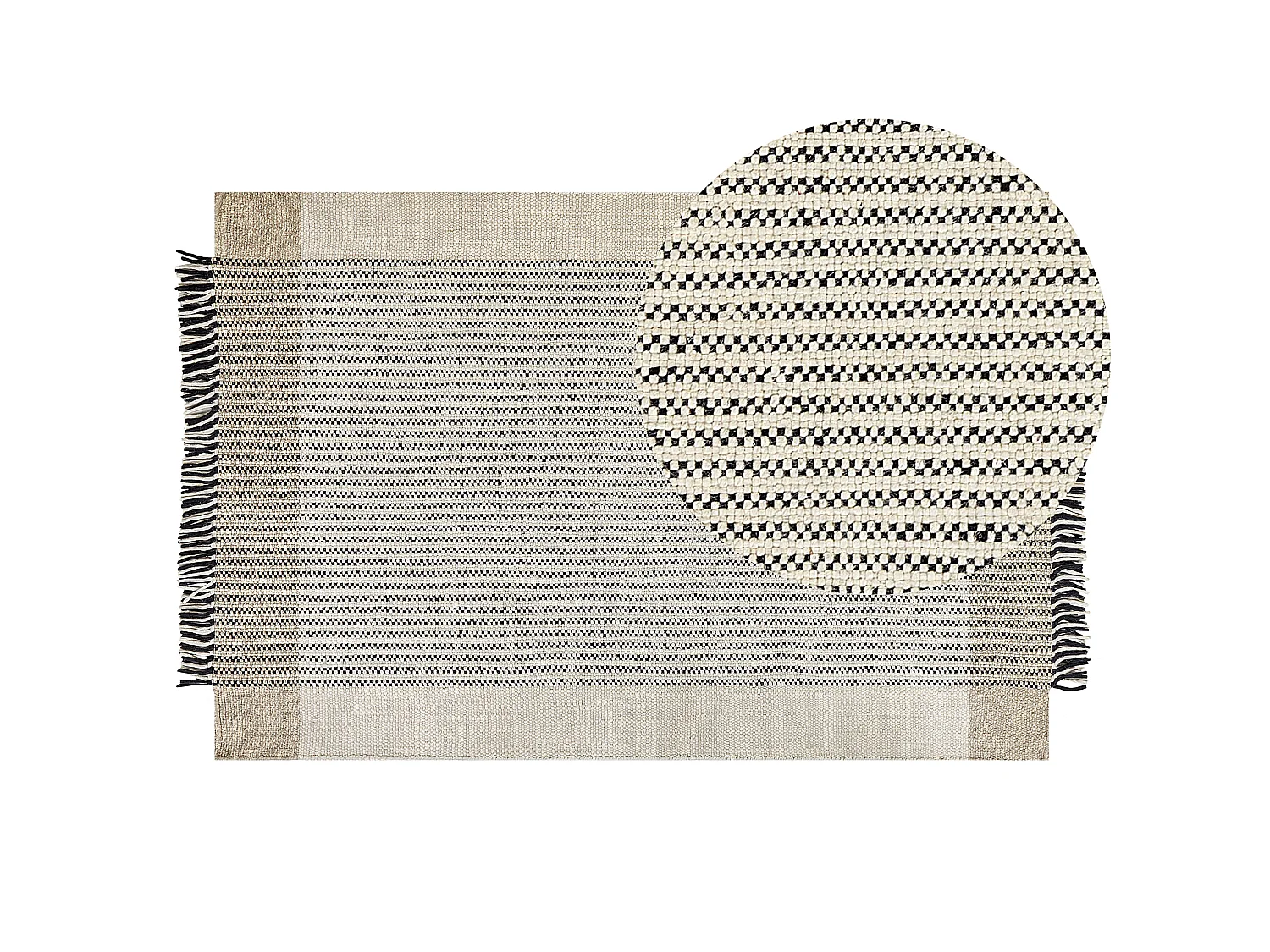 Vloerkleed wol beige/zwart 200 x 230 cm DIVARLI