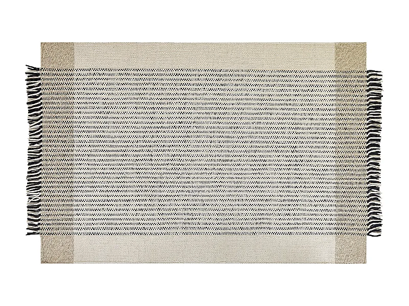 Vloerkleed wol beige/zwart 200 x 230 cm DIVARLI