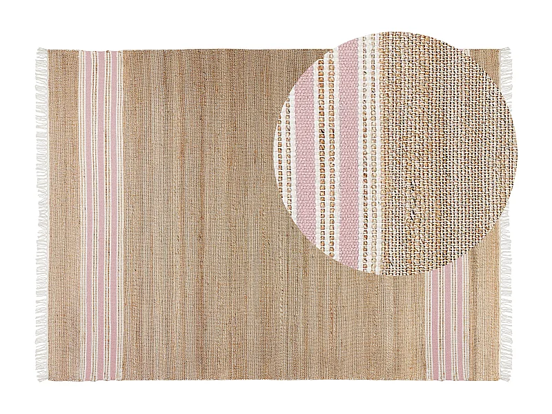 Teppich MIRZA 160 x 230 cm Jute Pastellrosa