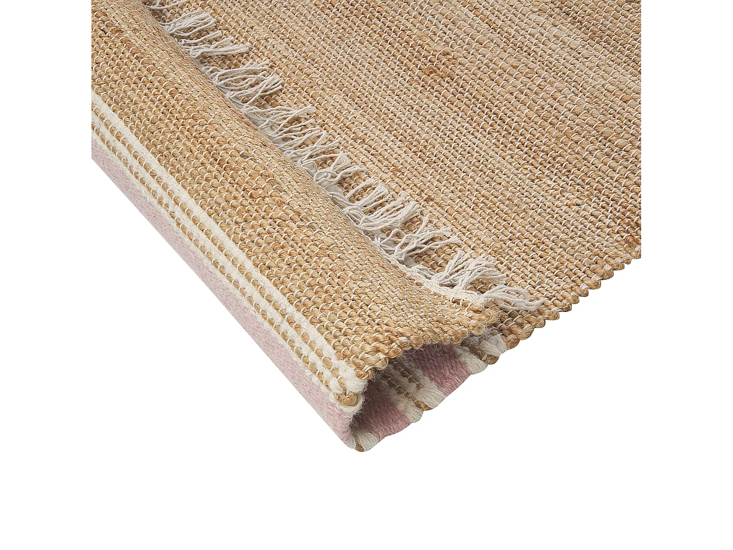 Vloerkleed MIRZA 160 x 230 cm Jute Pastelroze