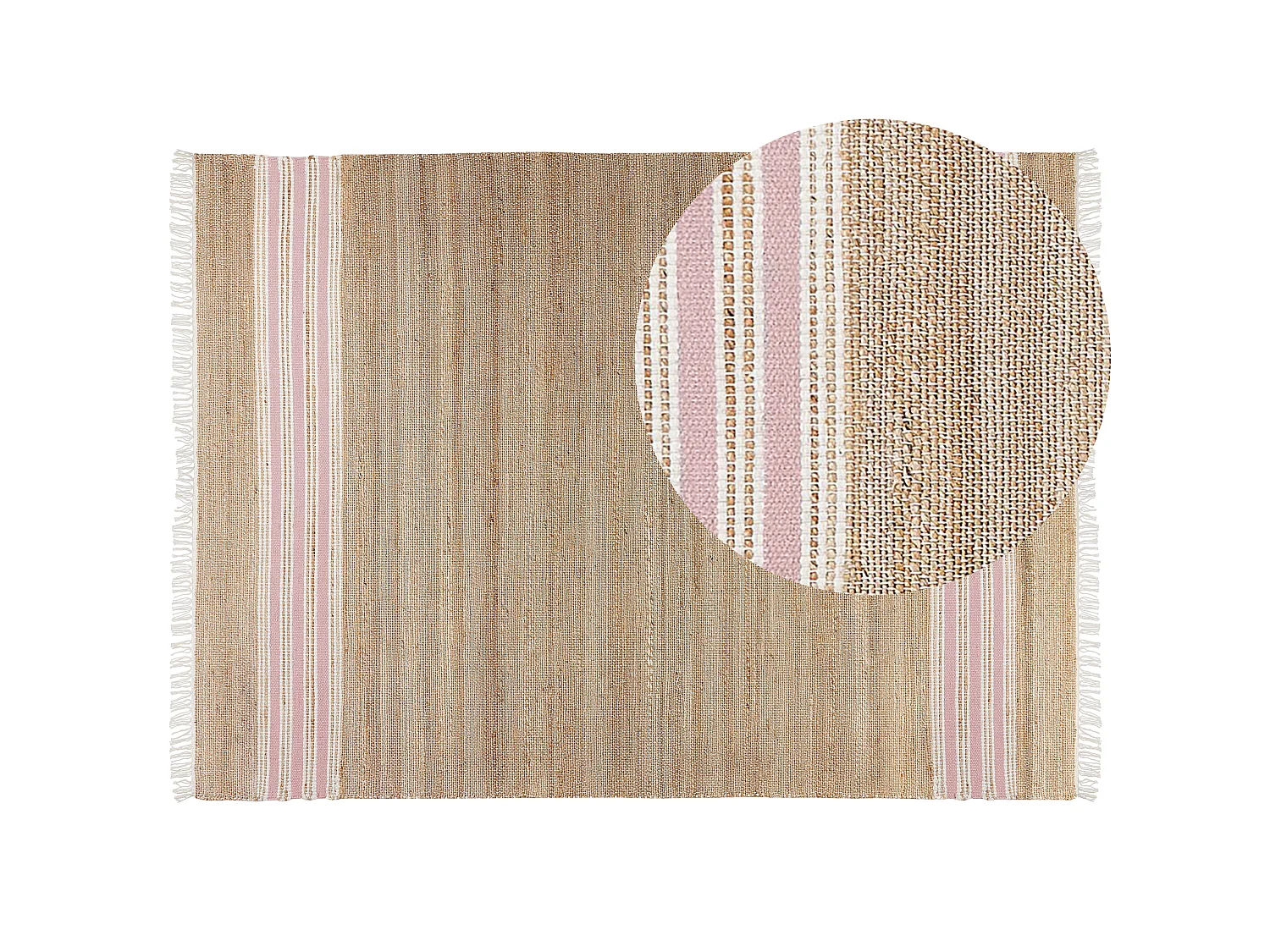 Teppich MIRZA 160 x 230 cm Jute Pastellrosa