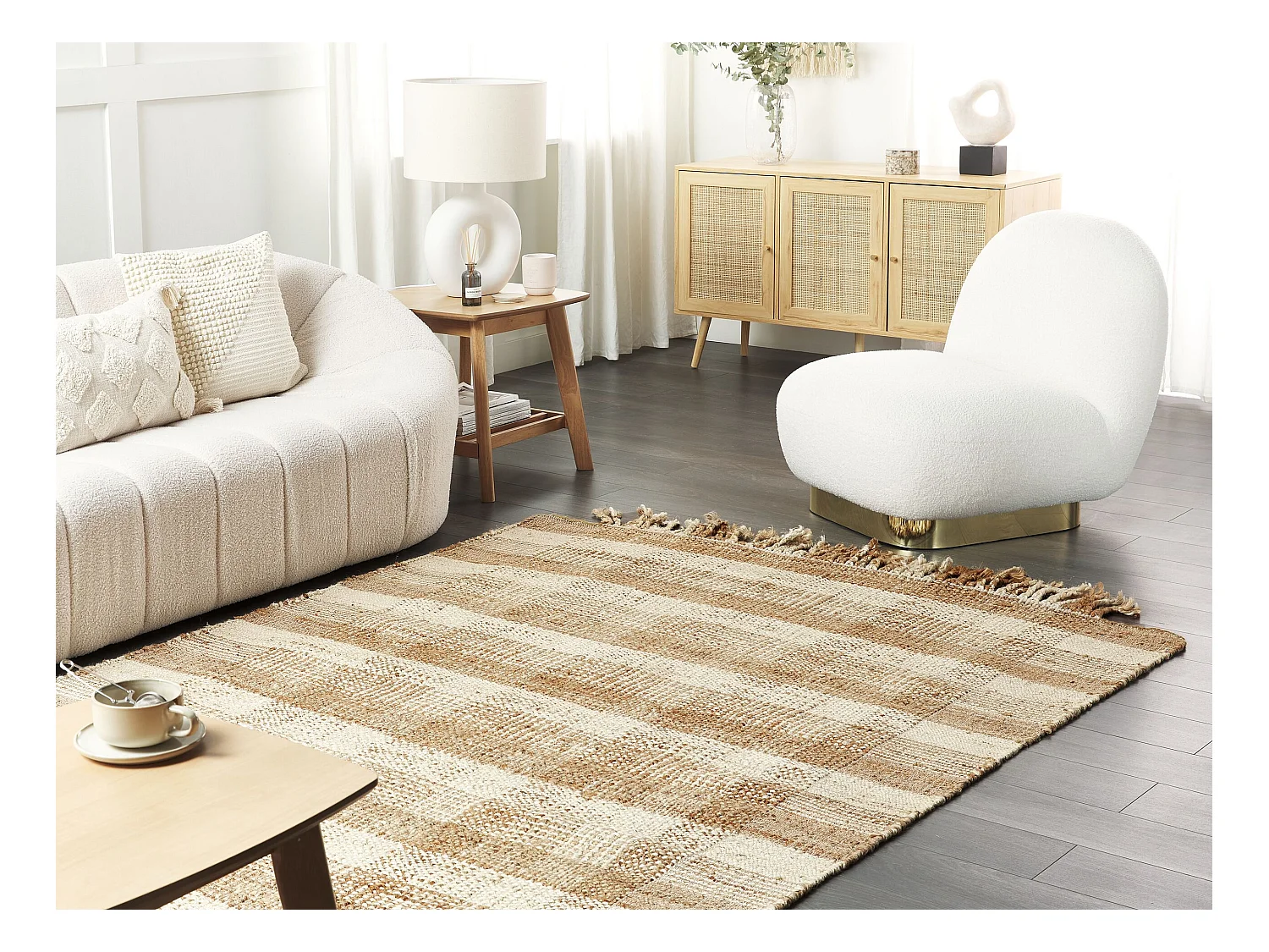 Dywan z juty 160 x 230 cm beżowy BERISSA